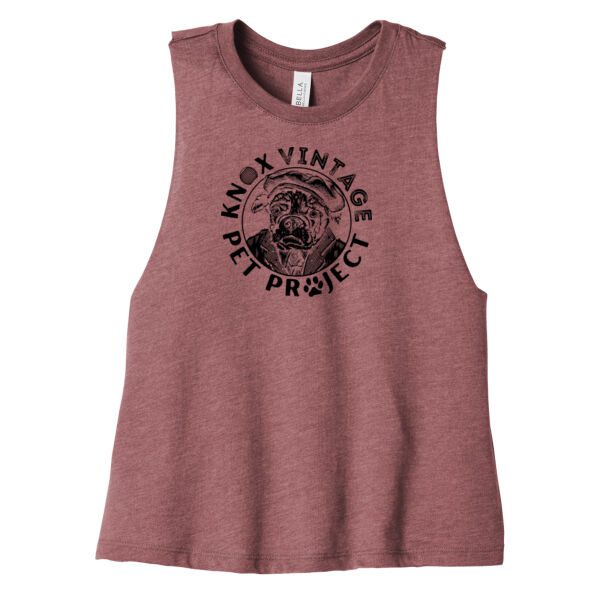 KVPP Black Print - Women's Racerback Cropped Tank Thumbnail