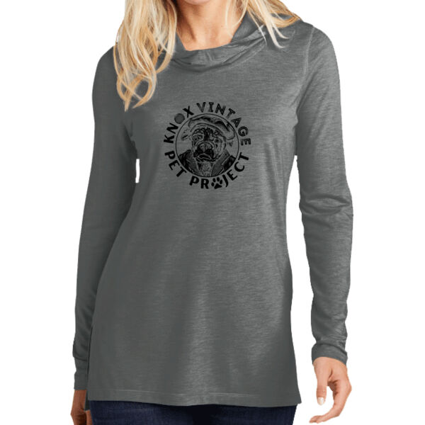 KVPP Black Print - Ladies PosiCharge ® Tri Blend Wicking Long Sleeve Hoodie Thumbnail