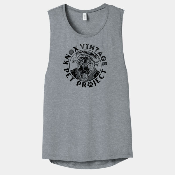 KVPP Black Print - Women's Flowy Scoop Muscle Tank Thumbnail