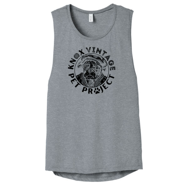 KVPP Black Print - Women's Flowy Scoop Muscle Tank Thumbnail