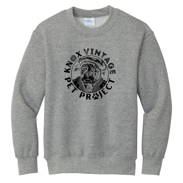KVPP Black Print - Youth Core Fleece Crewneck Sweatshirt Thumbnail