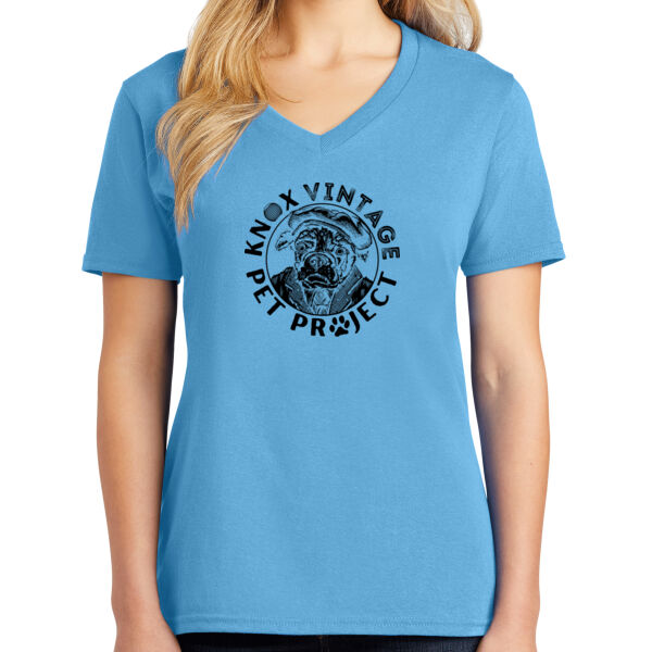 KVPP Black Print - Ladies Core Cotton V-Neck Tee Thumbnail