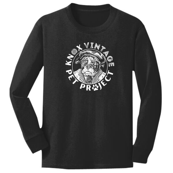 KVPP White Print - Youth Long Sleeve Core Cotton Tee Thumbnail