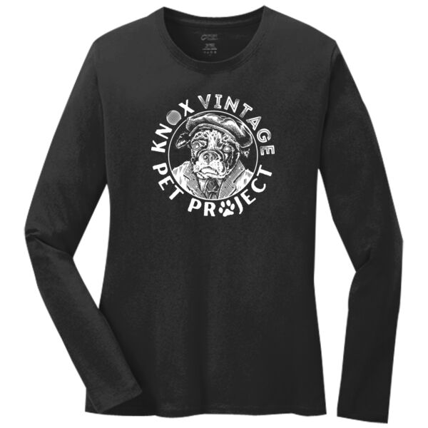 KVPP White Print - Ladies Long Sleeve Core Cotton Tee Thumbnail