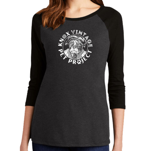 KVPP White Print - Women's Perfect Tri ® 3/4 Sleeve Raglan Thumbnail