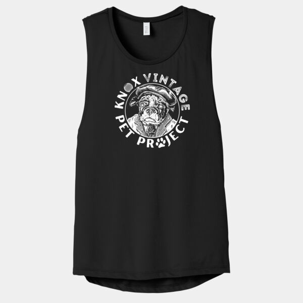 KVPP White Print - Women's Flowy Scoop Muscle Tank Thumbnail