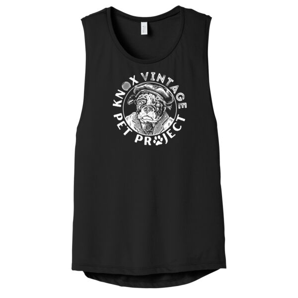 KVPP White Print - Women's Flowy Scoop Muscle Tank Thumbnail