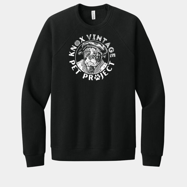 KVPP White Print - Unisex Sponge Fleece Raglan Sweatshirt Thumbnail