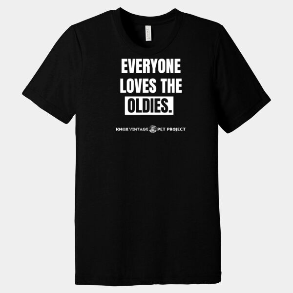 Everyone Loves the Oldies White Print - Unisex Triblend Short Sleeve Tee Thumbnail