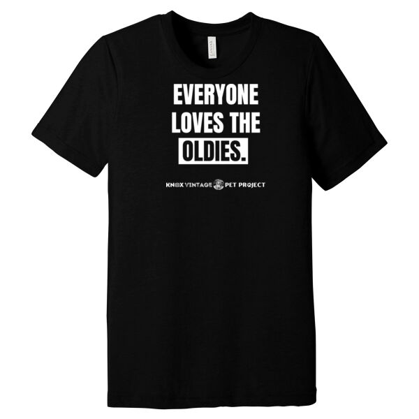 Everyone Loves the Oldies White Print - Unisex Triblend Short Sleeve Tee Thumbnail