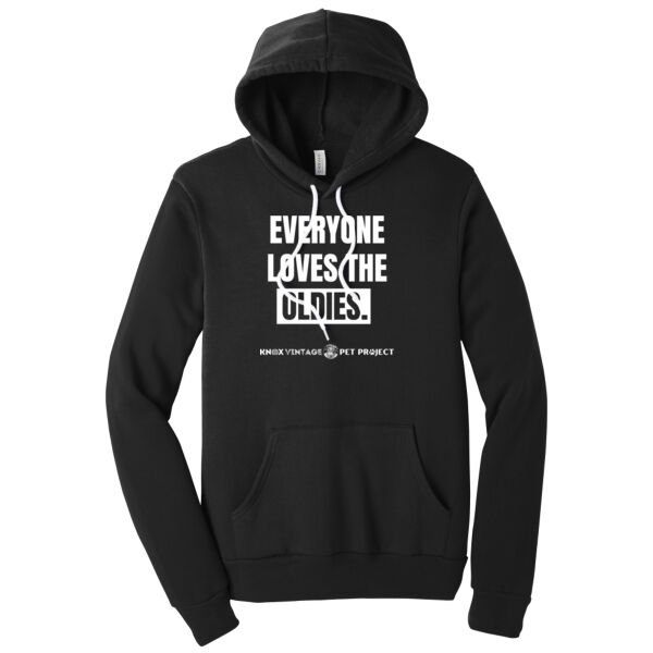 Everyone Loves the Oldies White Print - Unisex Sponge Fleece Pullover Hoodie Thumbnail