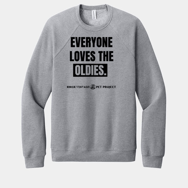 Everyone Loves the Oldies Black Print - Unisex Sponge Fleece Raglan Sweatshirt Thumbnail