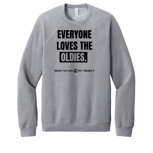Everyone Loves the Oldies Black Print - Unisex Sponge Fleece Raglan Sweatshirt Thumbnail
