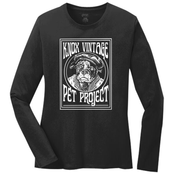 Legacy White Print - Ladies Long Sleeve Core Cotton Tee Thumbnail