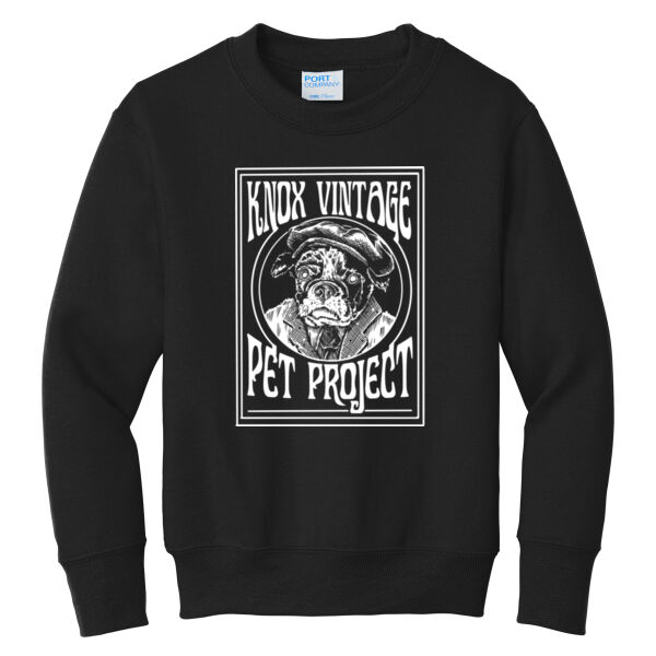 Legacy White Print - Youth Core Fleece Crewneck Sweatshirt Thumbnail