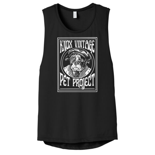 Legacy White Print - Women's Flowy Scoop Muscle Tank Thumbnail