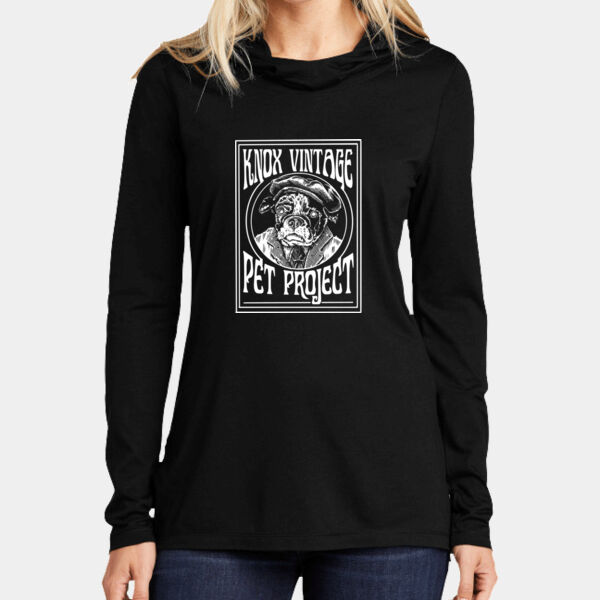 Legacy White Print - Ladies PosiCharge ® Tri Blend Wicking Long Sleeve Hoodie Thumbnail