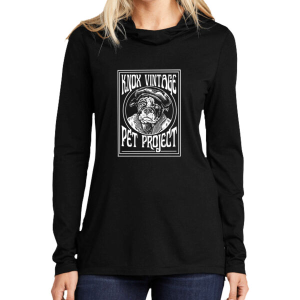 Legacy White Print - Ladies PosiCharge ® Tri Blend Wicking Long Sleeve Hoodie Thumbnail