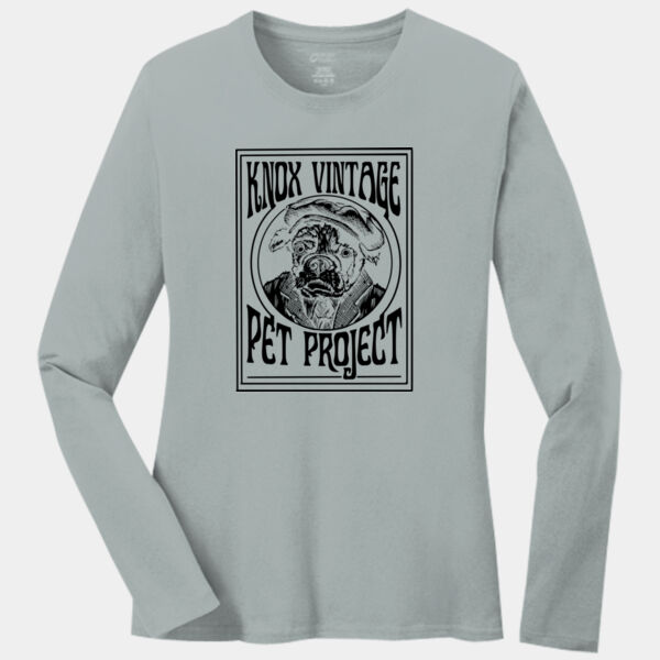 Legacy Black Print - Ladies Long Sleeve Core Cotton Tee Thumbnail