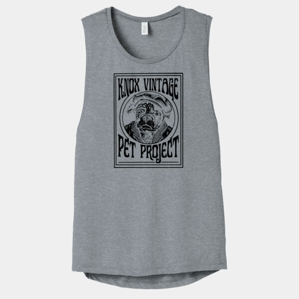 Legacy Black Print - Women's Flowy Scoop Muscle Tank Thumbnail