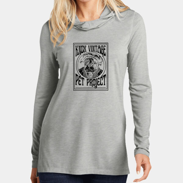 Legacy Black Print - Ladies PosiCharge ® Tri Blend Wicking Long Sleeve Hoodie Thumbnail