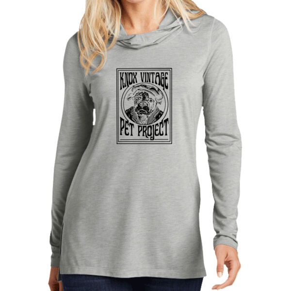 Legacy Black Print - Ladies PosiCharge ® Tri Blend Wicking Long Sleeve Hoodie Thumbnail