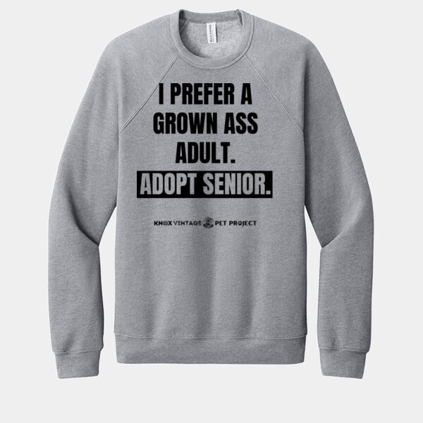 Grown Ass Adult Black Print - Unisex Sponge Fleece Raglan Sweatshirt Thumbnail