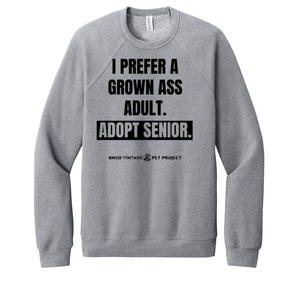 Grown Ass Adult Black Print - Unisex Sponge Fleece Raglan Sweatshirt Thumbnail
