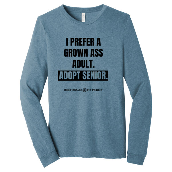 Grown Ass Adult Black Print - Unisex Triblend Long Sleeve Tee Thumbnail
